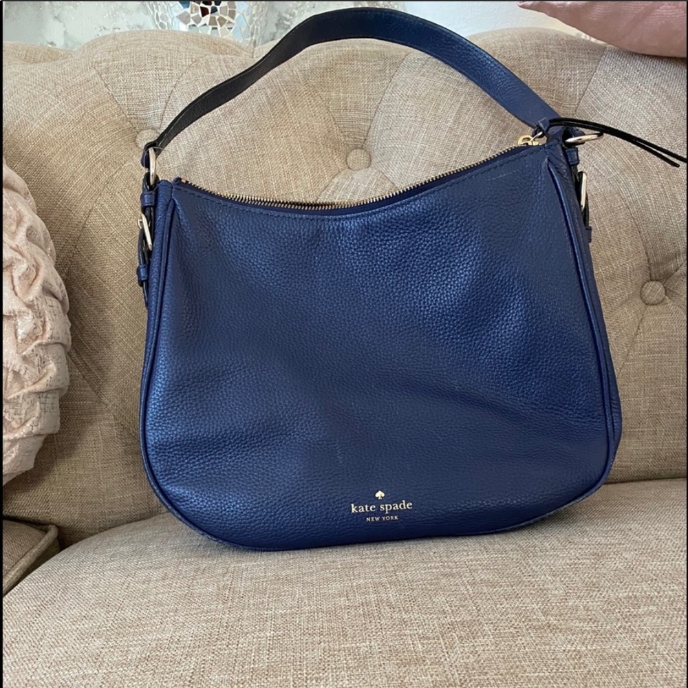 Kate Spade blue pebbled leather Shoulder b…